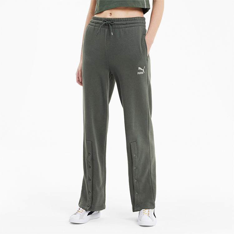 Puma Classics Drawstring Casual Straight Leg Knit Pants Women pants Dark-Green 599223-64