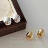 Cold Wind Irregular Metal Water Drop Earrings Women's Light Luxury Earrings Autumn and Winter Earrings