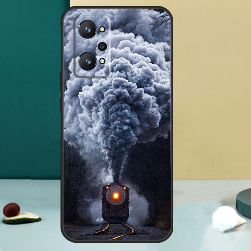 Vintage Steam Train Railway For Realme 14 13 Pro Plus 10 11 12 GT 5 6 6T GT7 Pro C61 C55 C53 C51 C21Y C25S C75 C67 Case