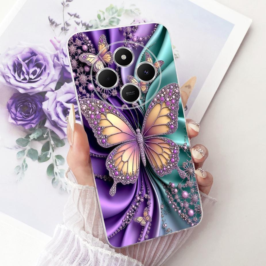 Pour Xiaomi Redmi 14C Coque Belle Papillon Peinte Housse Souple Silicone Coque Téléphone Pour Xiaomi Poco C75 PocoC75 Redmi 14C Coque