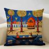 Portrait Oil Painting Cushion Cover African National Style Living Room Sofa Art Decoration Pillow Bedding 45x45cm Cover Pillows