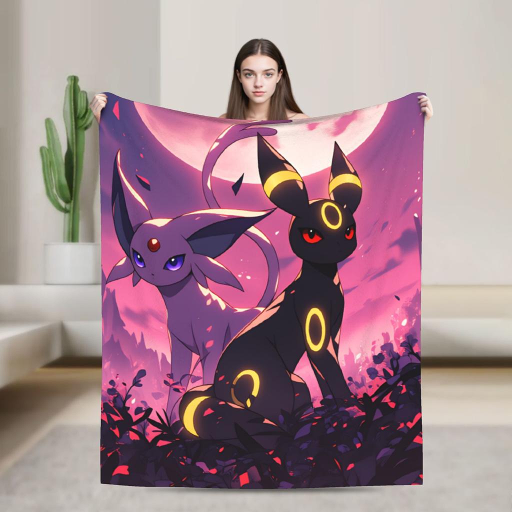 Umbreon Warm Blanket Kids Adult Plush Throw Blanket Novelty Couch Chair Flannel Bedspread Sofa Bed Cover