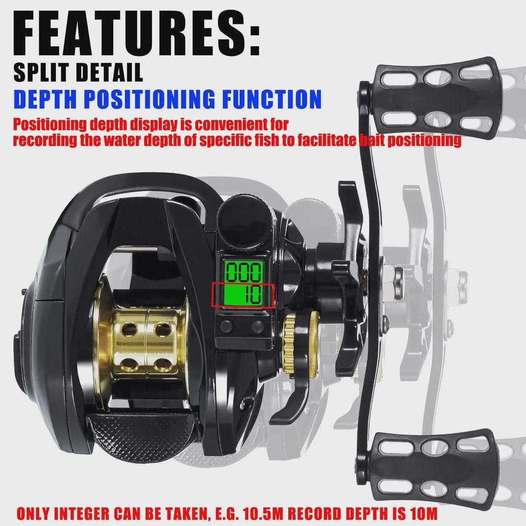 Digital Display Dual-Line Cup Sea Fishing Reel for Long-Distance Casting