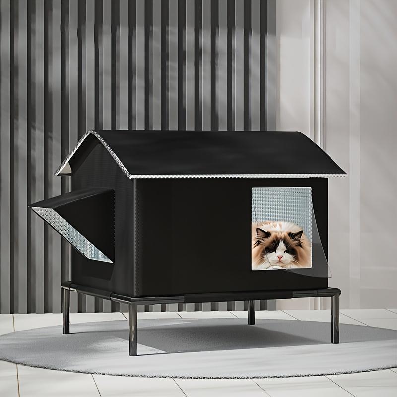 Homeless Pet House Four Seasons Outdoor Stray Cat Shelter with Air Conditioning Pet House Cozy Insulated Cat Bed Supplies