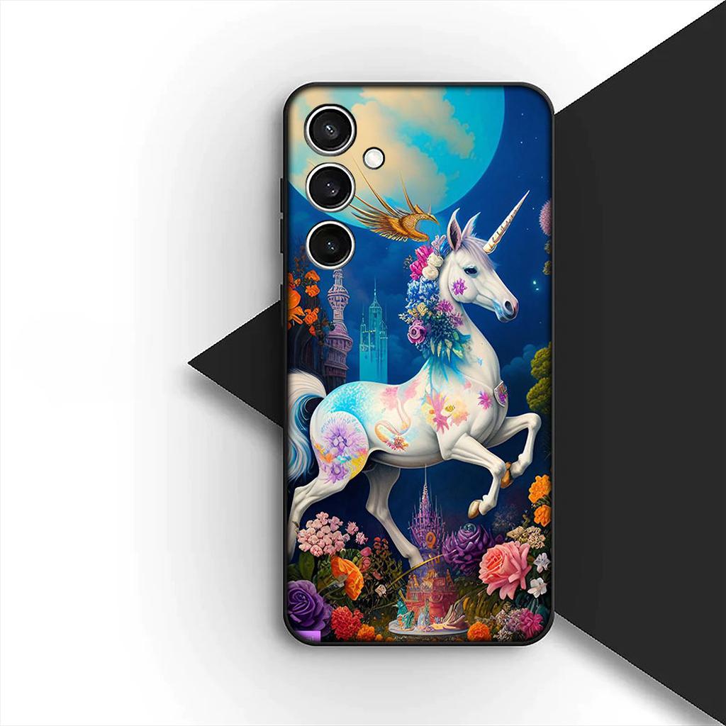Weiche Hülle für OPPO A80 A18 A16 A40 A17 A15 A38 A78 A79 A54 A57 A12 A60 4G 5G Hülle Handyhülle Comics Einhorn Pferd Regenbogen
