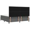 Box Spring Bed with Headboard Dark Gray 200 x 200 cm Fabric