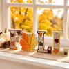 Autumn Home Interior Accents 4Pcs/Set Fall Wooden Tabletop Signs, Maple Leaf Letter Decorations for Farmhouse Harvest Table Centerpieces Tiered