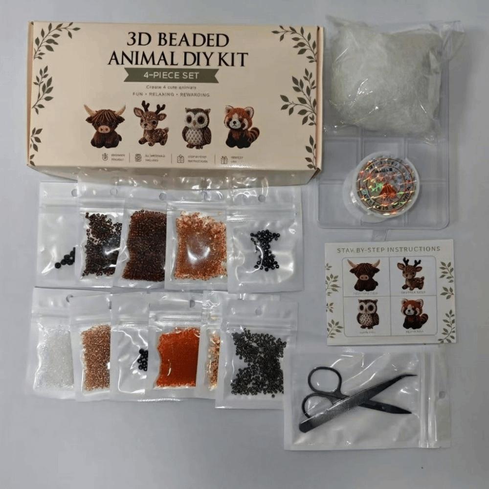 Handgemachtes 3D Perlen Haustier Schlüsselanhänger Bastelset Buntes Perlenstickerei Kunst Handwerk Set Für Kinder
