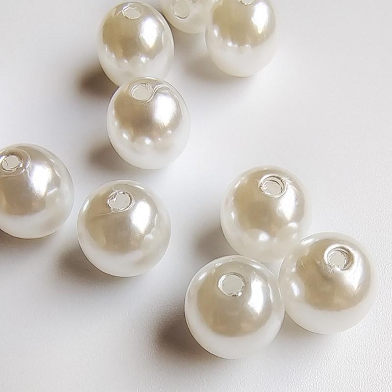 6/8/10/12mm Helle Weiße Imitation Perlen für DIY Schmuck Halsketten Herstellung
