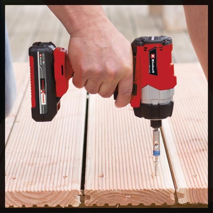 Einhell Visseuse à Chocs sans fil TE-CI 18 Li BL - Kit PXC (18V, 180 Nm) Livré avec Batterie 4,0 Ah et Chargeur + Sac