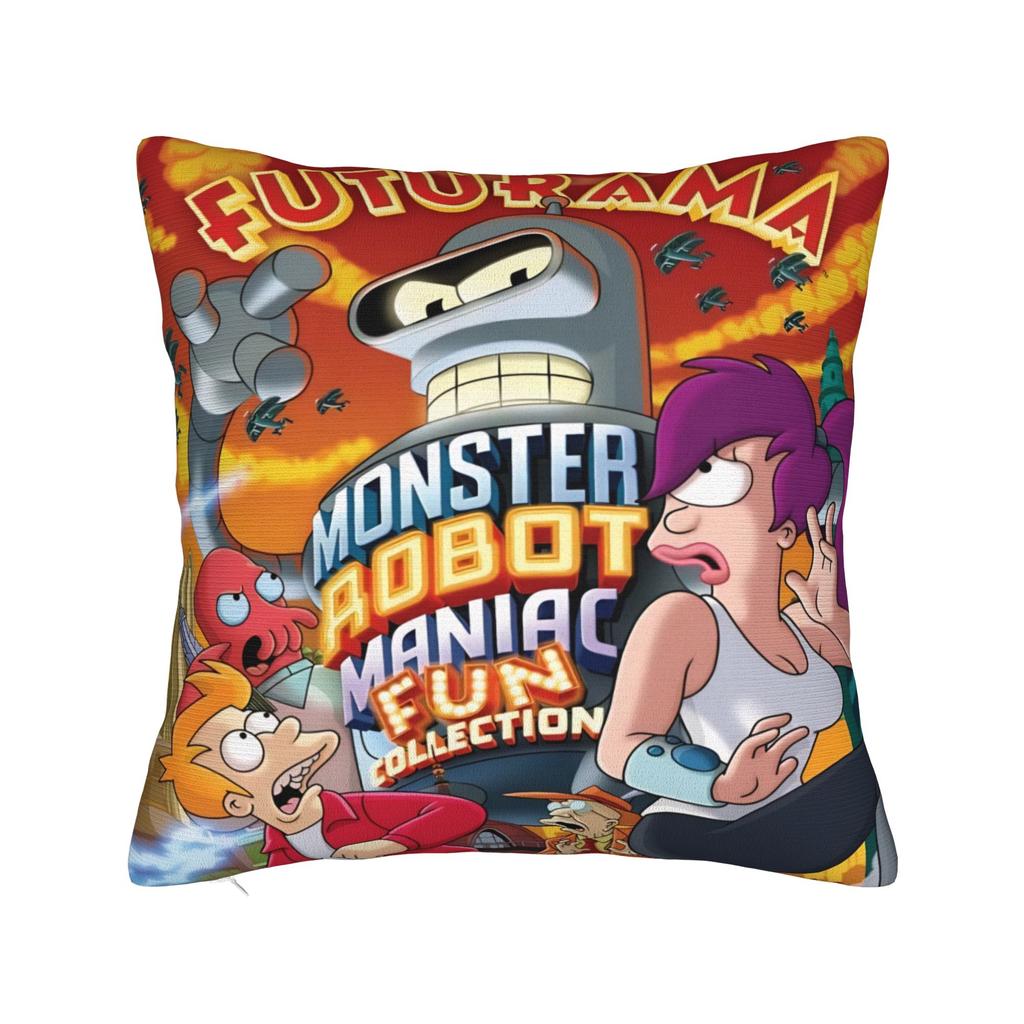 Futuramas Cartoon Comic Pillowcases Merch Soft Cushion Cover Gift  Pillow Case Cover Living Room Multiple Sizes