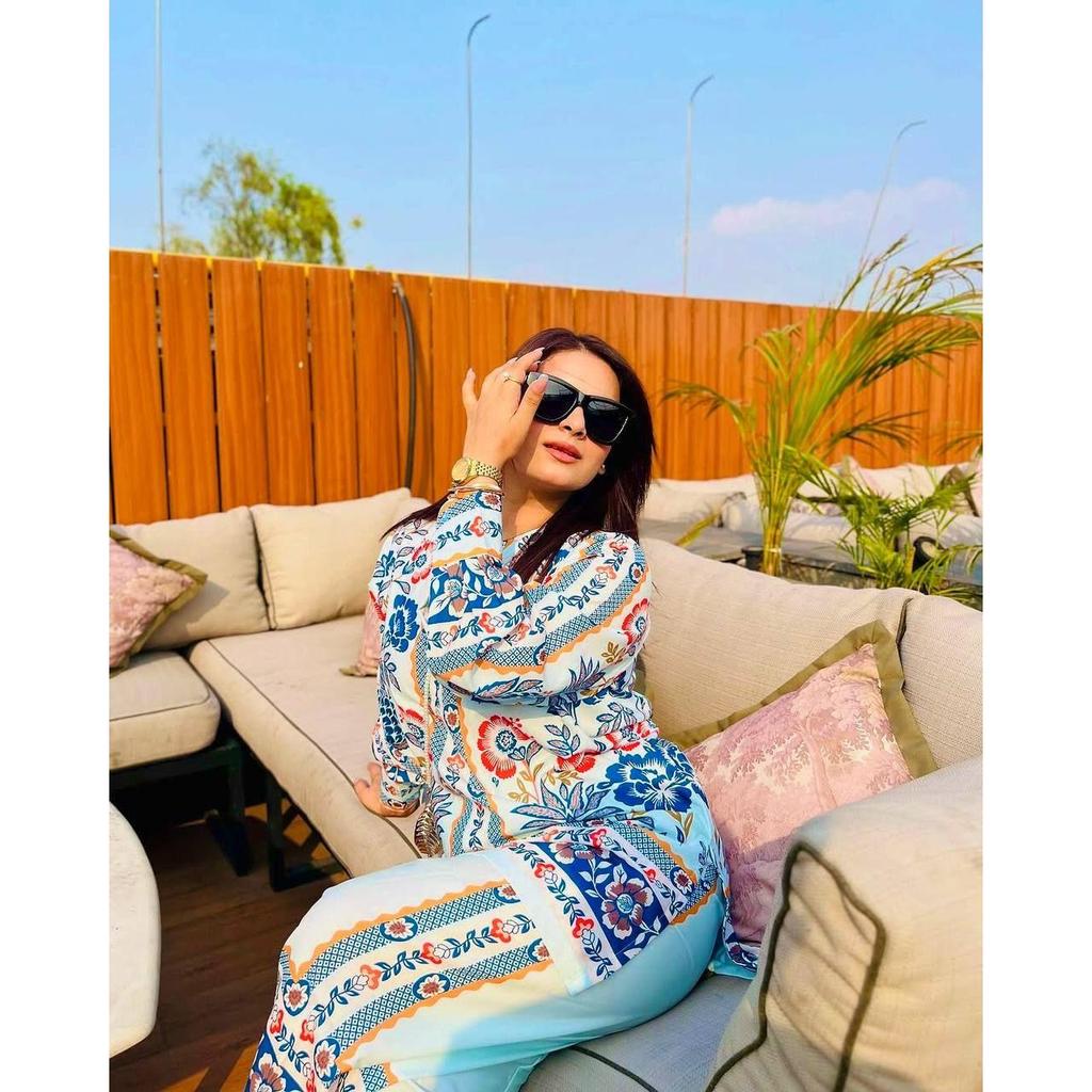 *Launching New Đěsigner Party Wear Look Pur Natural Crepe Top&plazzo Co-ords Set*