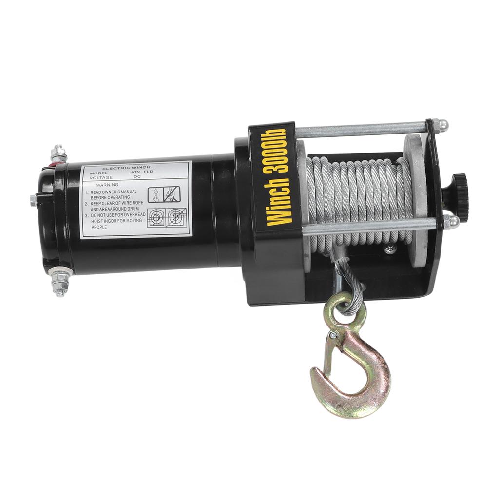 Electric Winch Kit 24V with Remote Steel Cable Mini Bracket 3000lbs for ATV UTV Accessories