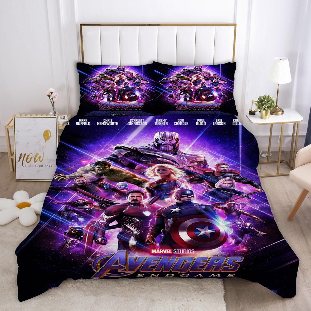 Marvel Comics Spider Man Anime Bedding Set Duvet CoverPolyester Suitable For Children And Adults 3-Piece Set