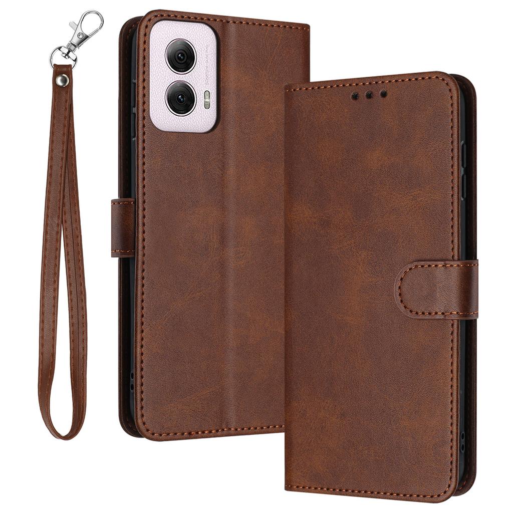 For Motorola Moto G Play 5G (2024)/Motorola Moto G 5G (2024)   Case Flip Stand Leather Phone Cover Solid Color Design