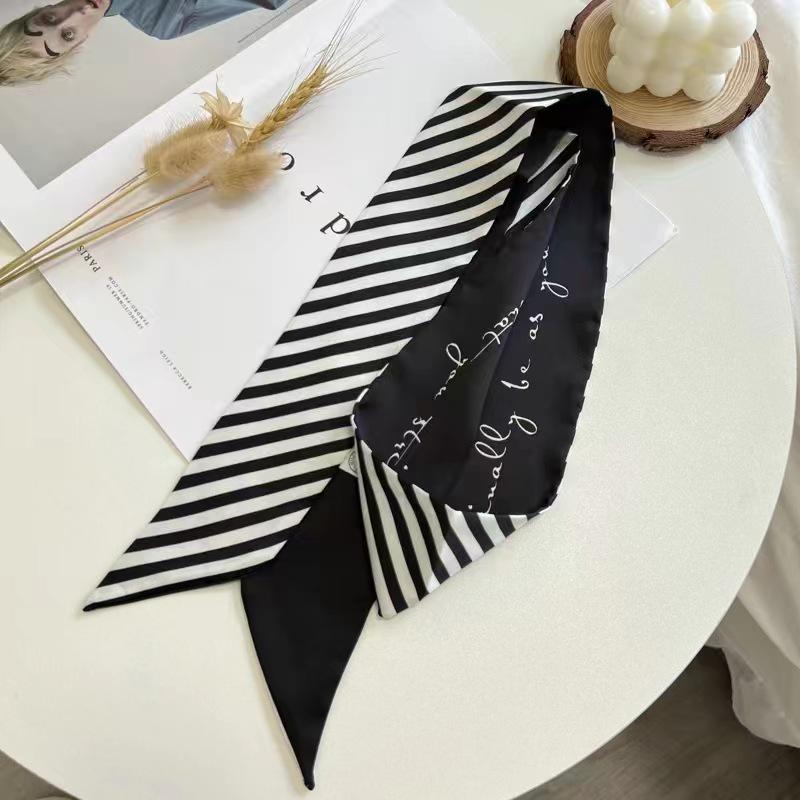 Korean Style Silk Scarf and Hairband Set - Versatile Women's Accessory for Summer