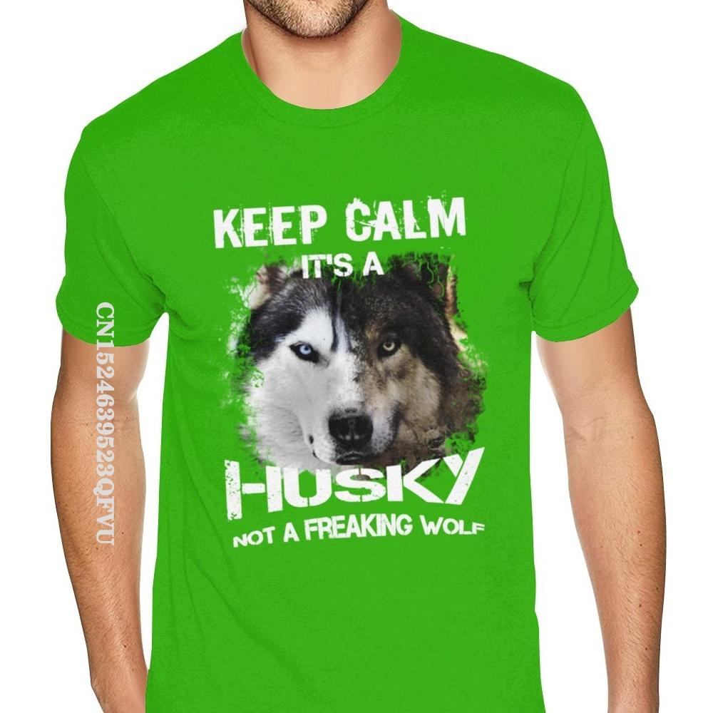 Black Keep Calm It A Husky Graphic Tees Oversized T Shirts Harajuku HipHop Print Cotton For Boyfriend Harajuku Black Tee Shirt