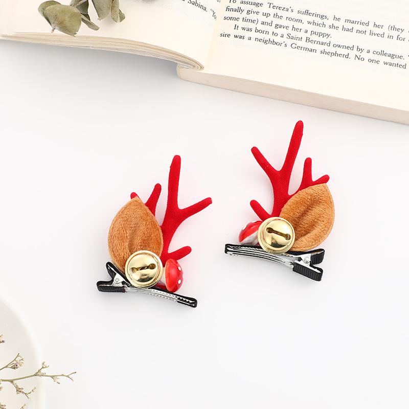 Sponky do vlasů s parohy soba: Vánoční 3D vlasové doplňky pro drdoly a copy