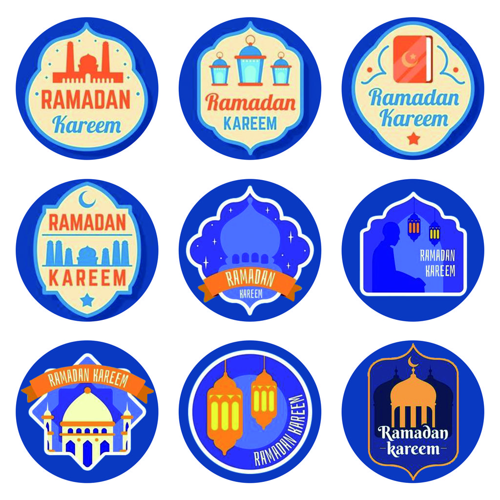 60-120pcs Eid Ramadan Kareem Decor Ramadan Mubarak Stickers Muslim Islamic Kareem Happy Aid Gifts Ramadan and Eid Decor for Home
