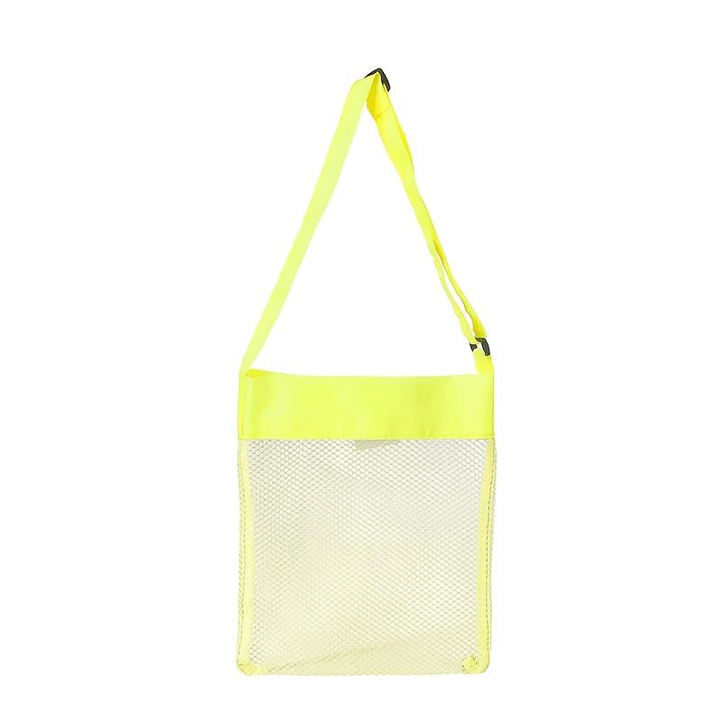 Multifunctional Mesh Beach Bag: Adjustable Buckle, Crossbody/Hand-carry for Shells, Sand Toys & Sundries. Colorful & Breathable!