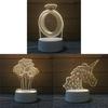 Cute 3d Rose Pig Diamond Ring Night Light Usb Power Acrylic Lamp For Birthday Gift