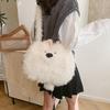 Cute Cartoon Dog Student Shoulder Bags For Women Girls Large Capacity Messenger Bag Simple Sweet Plush Female Handbags Gifts