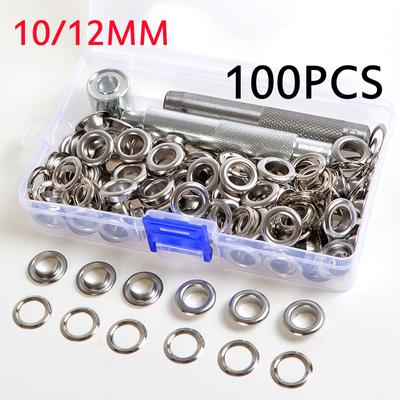 Eyelet Punch Die Tool Set Leather Craft Banner Kit Eyelets Grommet Washer 100set