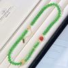 6Mm High Quality Ice-Permeable Imperial Green Natural Green Chalcedony Chalcedony Design Clavicle Chain Necklace