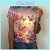 Outdoor Summer Womens Printed Tshirt Clothing Casual Fashion Short Sleeved Tshirt Round Neck 3d Tshirt Top
