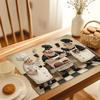 Set di 4 tovagliette divertenti a cartoni animati da chef, set da 4 tovagliette in lino per tavolo da cucina, decorazione per sala da pranzo