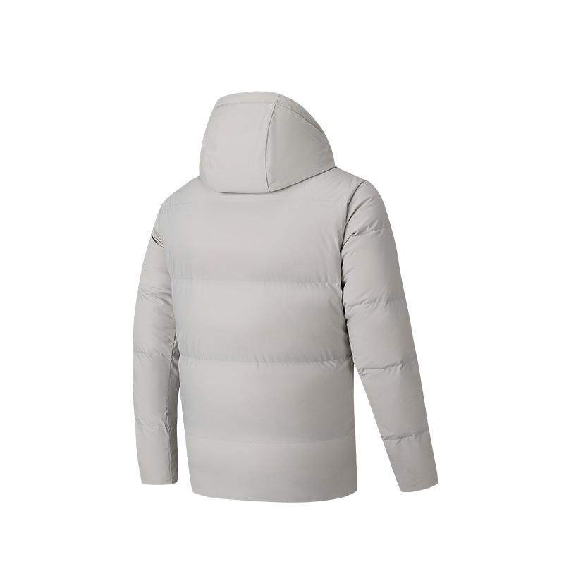 Anta Training Series Duck Down Quick Warm Water Resistant Windproof Warm Hooded Puffer Jacket Unisex Outerwear Light-Pink Gray 172547903-2