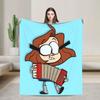 Comfortable Ollie and Scoops Blanket Accessories Room Decorative  Throw Blanket Super Warm Fleece for Office