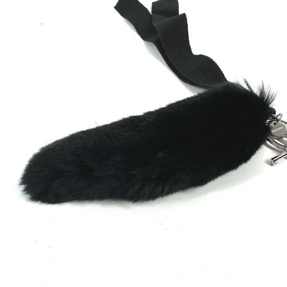 MIUMIU Bag Charm Key Holder Black