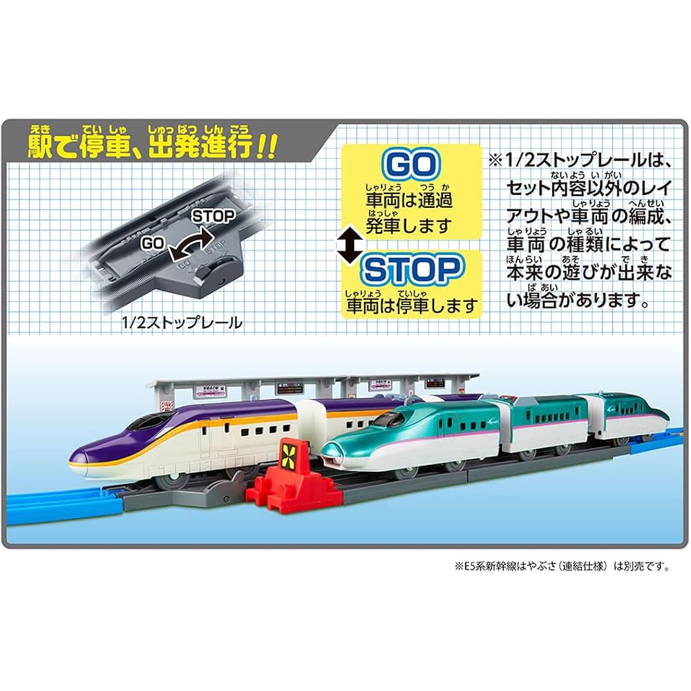 Takara Tomy connection! E8 series Tsubasa & Tomica arch railroad crossing set
