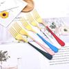 Drmfiy Dinner Forks Stainless Steel Dinnerware Set 6 Piece Snack Dessert Forks Tableware Salad Fork Cutlery Kitchen Utensils
