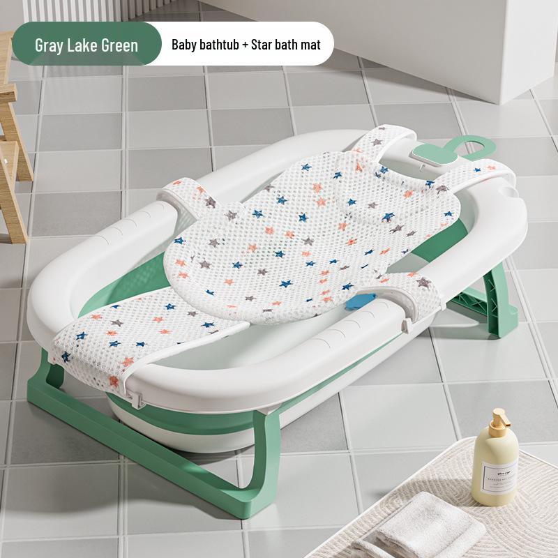 Foldable Baby Bathtub - Large, Sit or Lie for Kids, Newborn Bath Essentials for Home Use