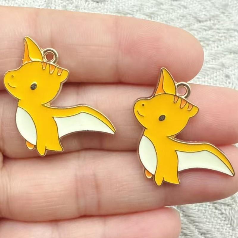 10Pcs Enamel Cartoon Dinosaur Pattern Design Charms Alloy Metal Pendants For Diy Jewelry Making Accessories