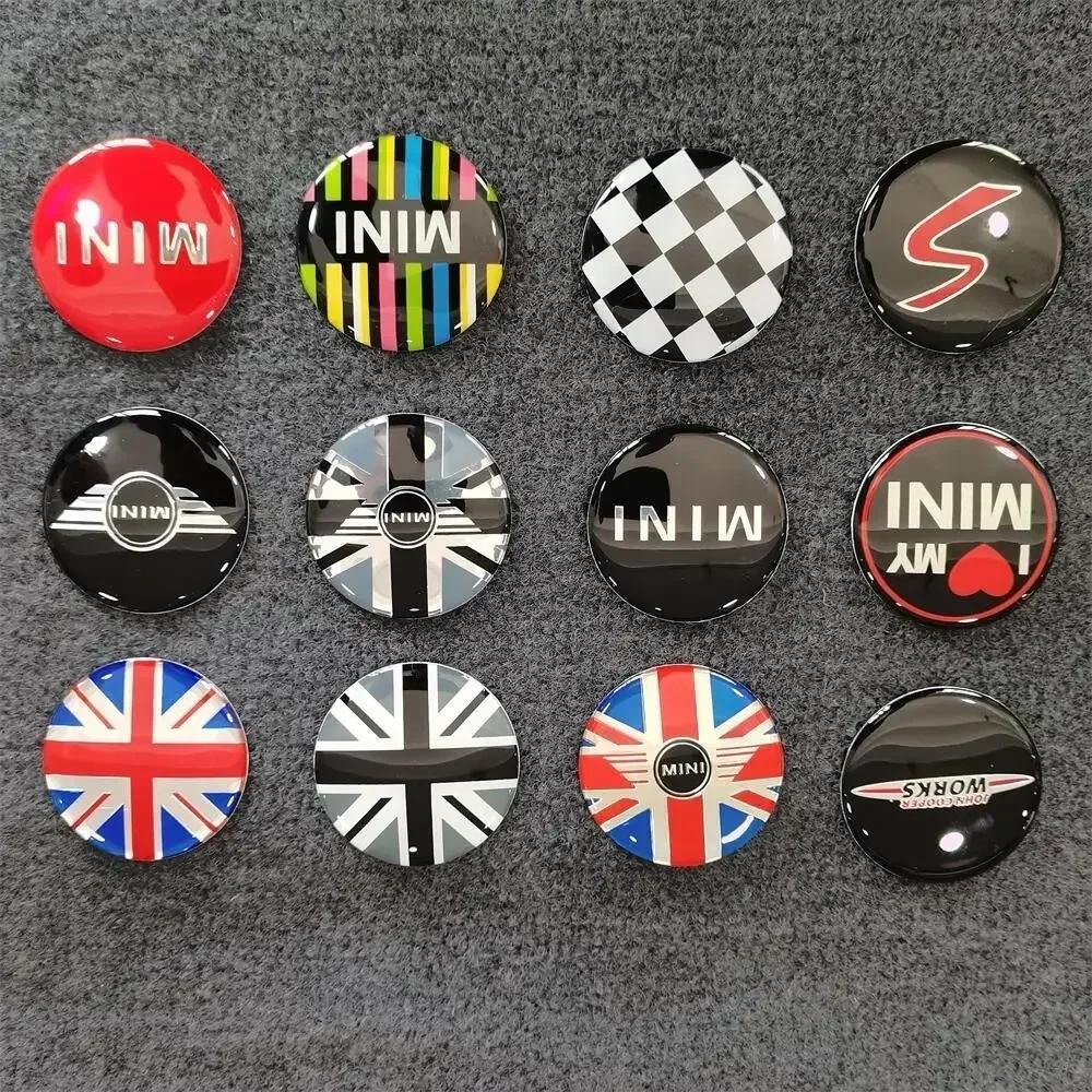 4Pcs 52MM Car Wheel Center Hub Stickers Logo for Mini Cooper JCW R50 R52 R53 R56 R57 R58 R60 MINI CLUBMAN COUNTRYMAN Accessories