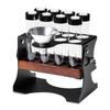 Ventilated Sealed Coffee Storage Jars with Adjustable Rack Metal Inclined Display Stand for Kitchen Counter