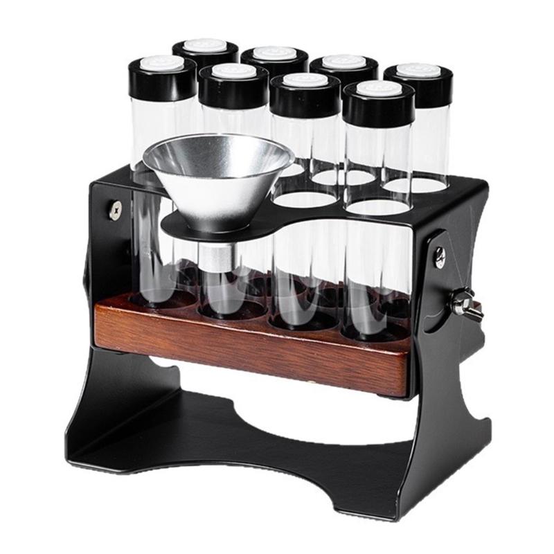 Ventilated Sealed Coffee Storage Jars with Adjustable Rack Metal Inclined Display Stand for Kitchen Counter 1