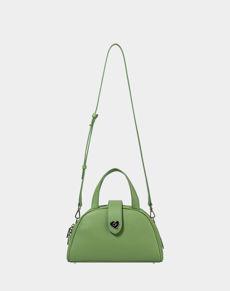Kisyning Halfmoon Leather Mini Tote Bag (Apple Green)