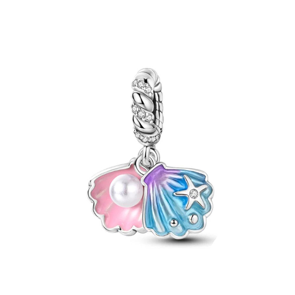 Copper Accessories Crab Luminous Jellyfish Shell Dangle Charm Bead Fit Original Pan Bracelet Women Diy Jewelry