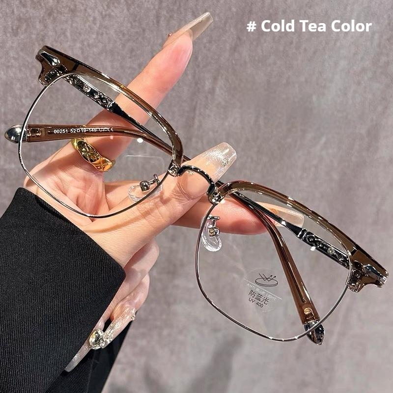 

Стильные и универсальные мужские очки-полуободки, черная оправа, очки по рецепту, блокирующие синий свет. 0