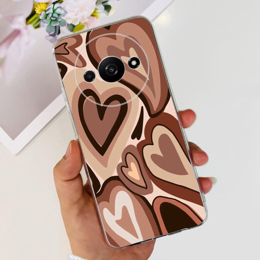 For Xiaomi Redmi A3 Case 2024 Popular Flower Soft Silicone Clear TPU Phone Cover For Xiomi Redmi A3 A 3 Bumper on RedmiA3 Fundas