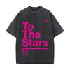 To the Stars Cali Vibe Kunst Gewaschen Ausgeblichen Vintage Kurzarm Mode Vielseitig Tägliches T-Shirt