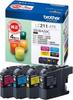 [Genuine Product] Brother Industries Ink Cartridge 4-Color Pack LC211-4PK Compatible Models: DCP-J968N, DCP-J767N, DCP-J567N, MFC-J887N, MFC-J737DN, E