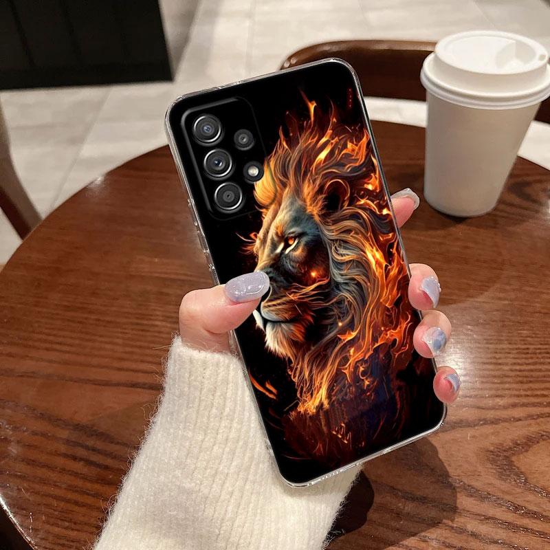 Tiger Animal Clear Soft Phone Case For Samsung Galaxy A56 A57 A37 A55 A54 A36 A35 A26 A25 A16 A17 A07 A52 A34 A73 A53 A21s Cover