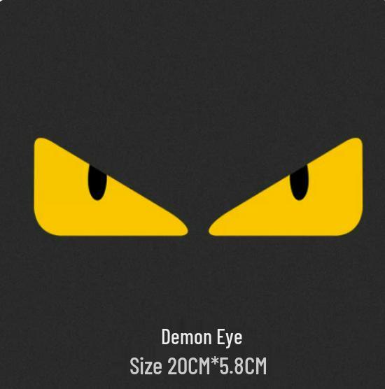 Reflective Devil Eyes Stickers: Creative, Funny Motorbike Expression Decals