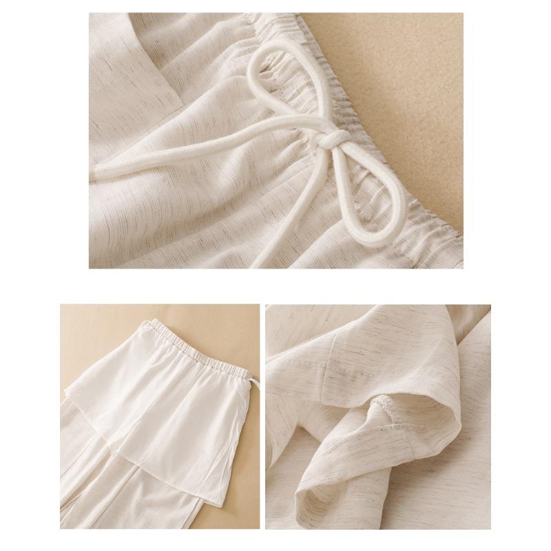 DIMANAF 2026 Summer New Plus Size Women Long Pants Elastic Waist Cotton Linen Vintage Loose Casual Lady Bottoms Clothing