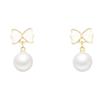 925 Silver Bow Earrings with Pearl - Trendy, Elegant, All-Match Design